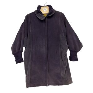 Vintage 90s Fox Run Corduroy Dolman Jacket Women's Longline Made Hong Kong